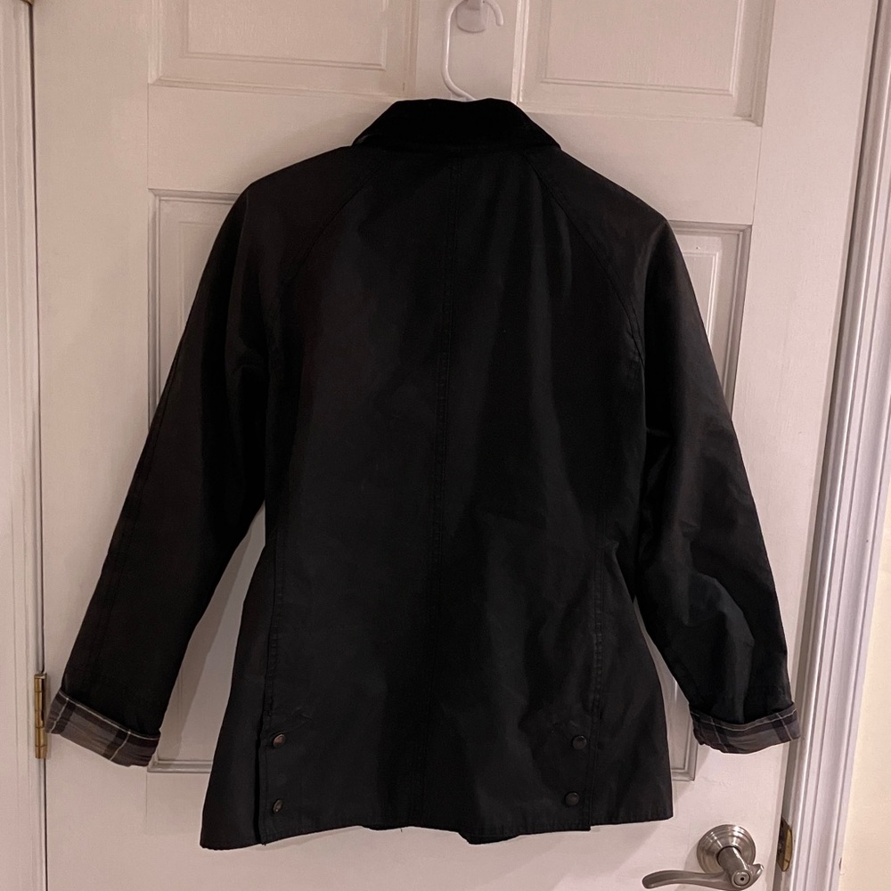 Barbour Black Waxed Beadnell Jacket with Detachable Hood - Picture 5 of 8